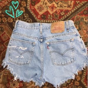 Levi’s high waisted denim shorts